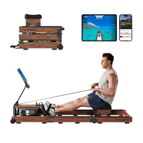 Kingsmith WR3L Foldable Water Rowing Machine – Red Oak