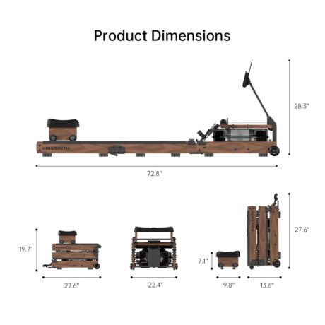Kingsmith WR3L Foldable Water Rowing Machine – Red Oak