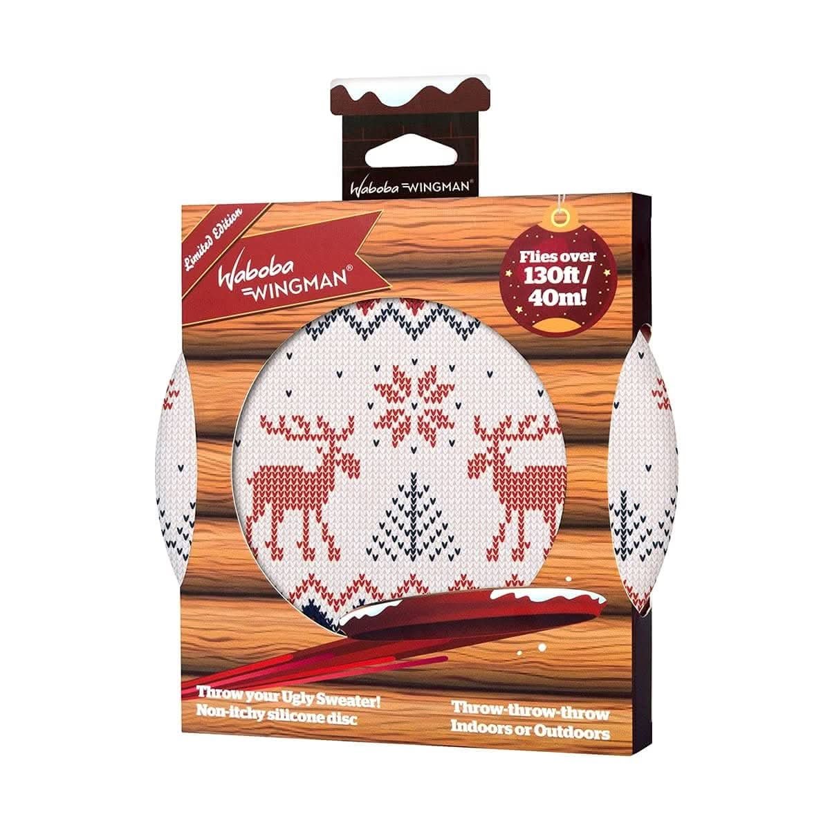 Waboba Wingman - Ugly Sweater Edition - Foldable Silicone Disc - Fly Straight and Far - Perfect for Kids and Adults